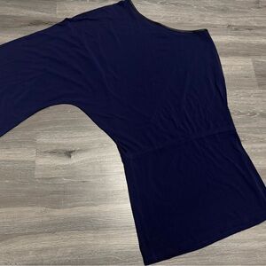 Moda International Navy One-Shoulder Top